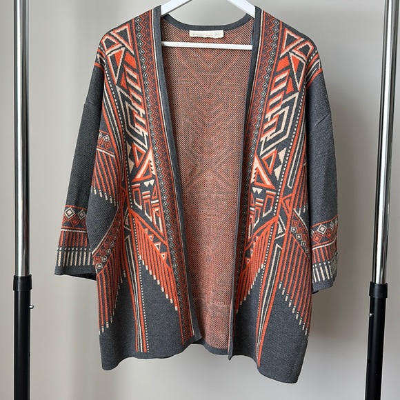 Magnolia South Oversized Open Cardigan Aztec Print Medium/Large - Picture 1 of 5